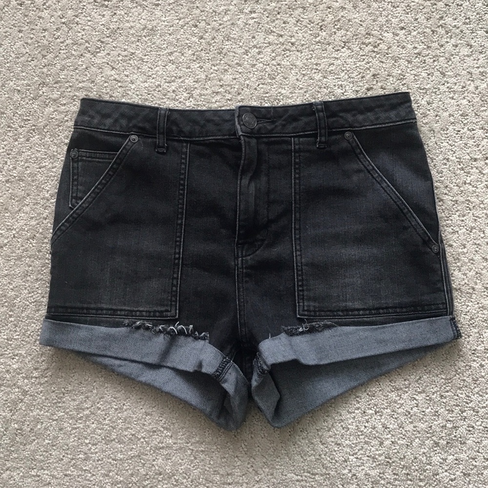 Black- Free People High-wasted Jean Shorts - Picture 1 of 2